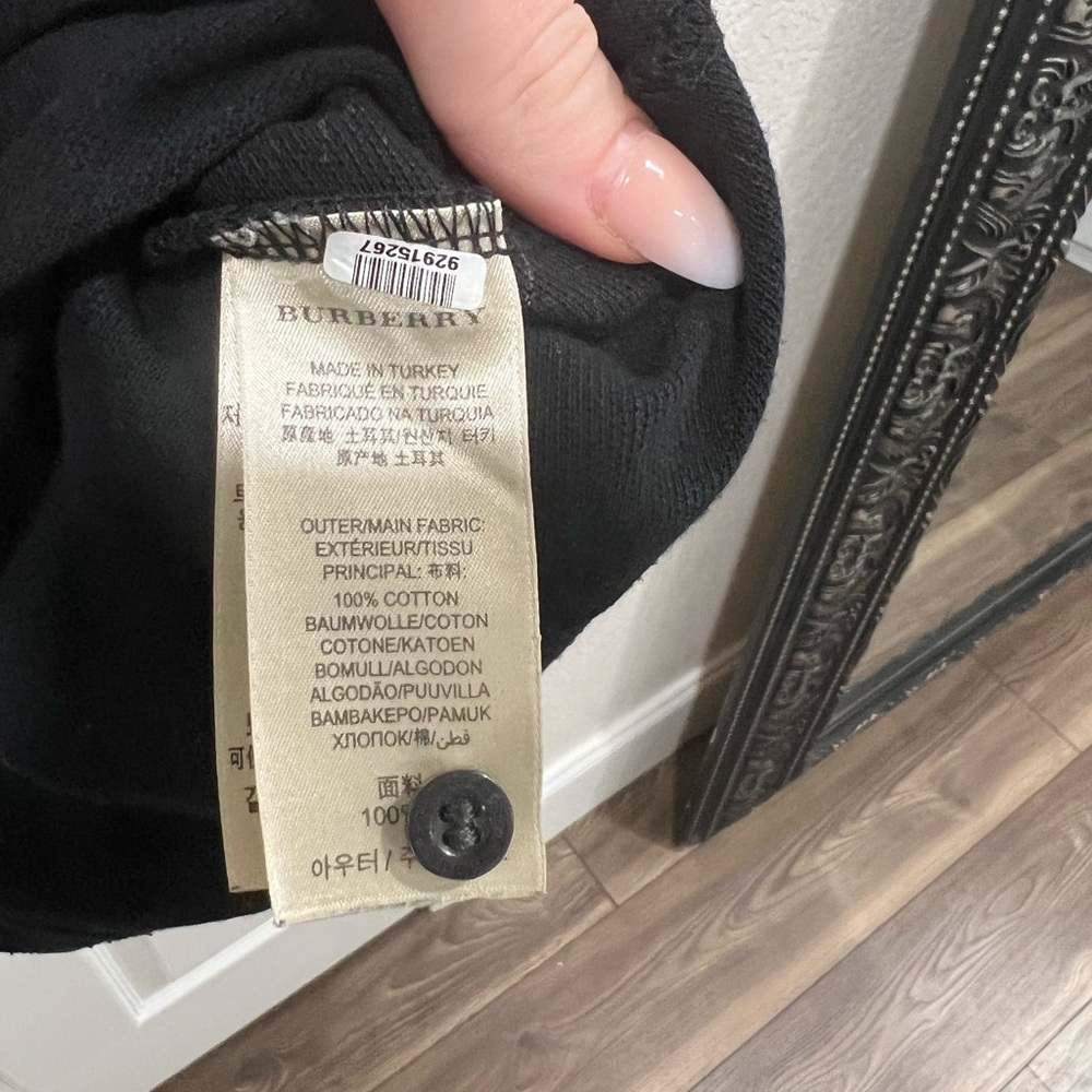 Men’s Burberry Button Up Polo Black - Picture 4 of 4